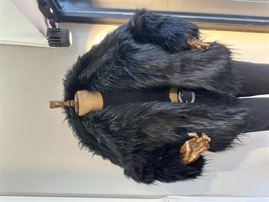 Siyah Premium Suni Kürk Mont