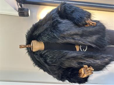 Siyah Premium Suni Kürk Mont