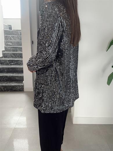 Siyah Pullu Blazer Ceket