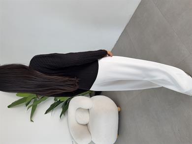 Siyah Saç Örgülü Hırka