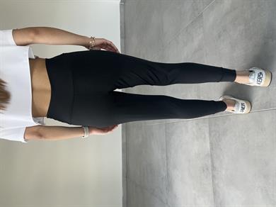 Siyah Scuba Kumaş Tayt Eşofman