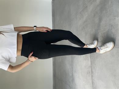 Siyah Scuba Kumaş Tayt Eşofman