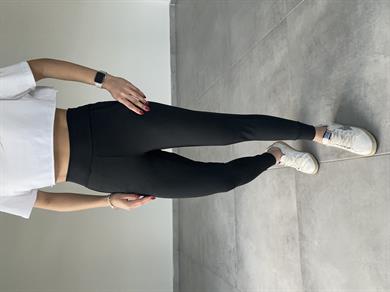 Siyah Scuba Kumaş Tayt Eşofman