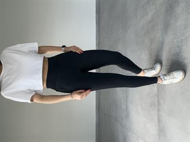 Siyah Scuba Kumaş Tayt Eşofman