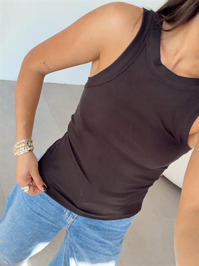 Siyah Sırt Açık Kaşkorse Atlet