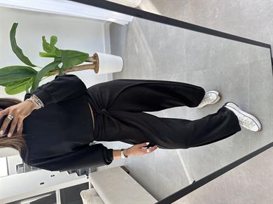 Siyah Sırt Düğüm Modal Bluz