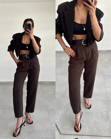 Siyah Tasarım Vatkalı Blazer Ceket