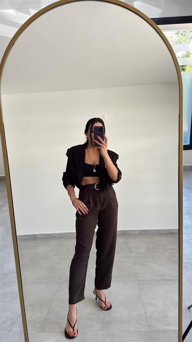 Siyah Tasarım Vatkalı Blazer Ceket