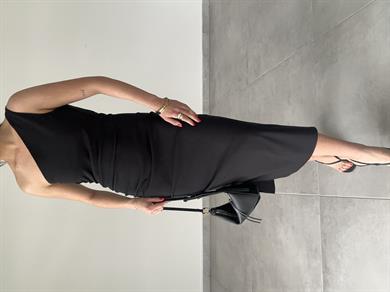 Siyah Tek Omuz Elbise