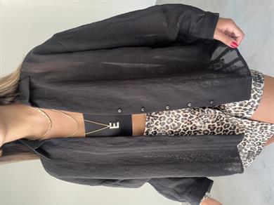 Siyah Transparan Gömlek