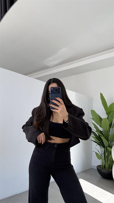 Siyah Wideleg Jean