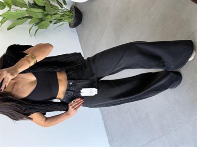 Siyah Wideleg Jean