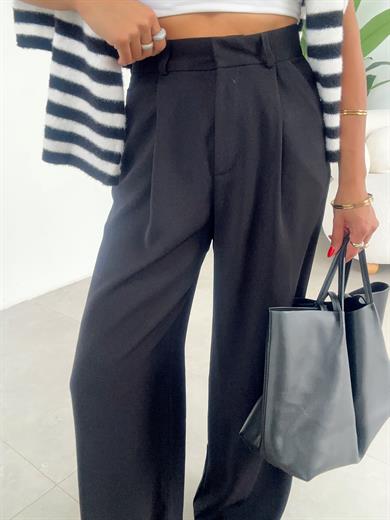 Siyah Yüksek Bel Premium  Palazzo Pantolon