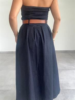 Straplez Kot Kemerli Elbise