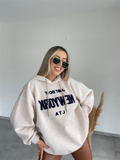 Sütlü Kahve Kapşonlu Sweasthirt