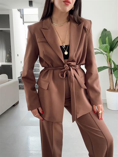 Sydney Kahve Blazer Pantolon Takım