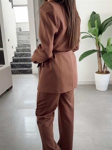 Sydney Kahve Blazer Pantolon Takım