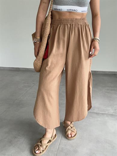 Taba Pamuk Keten Mendil Paça Pantolon