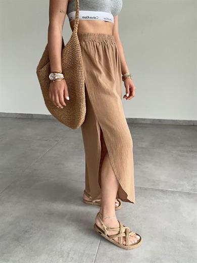 Taba Pamuk Keten Mendil Paça Pantolon