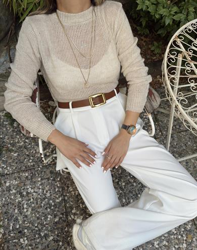 Taş Bisiklet Yaka Triko Kazak