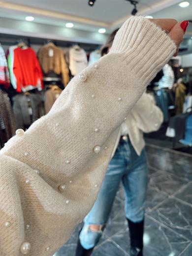 Taş İncili Triko Hırka