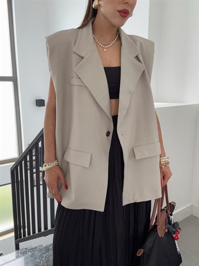 Taş Kemerli Sıfır Kol Yelek