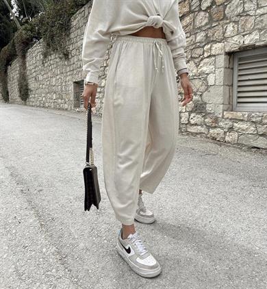 Taş Keten Şalvar Pantolon