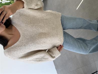 Taş Kolları Katlamalı Triko Kazak