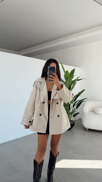 Taş Kuşak Kemerli Trençkot