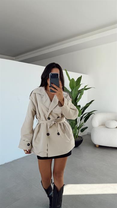 Taş Kuşak Kemerli Trençkot