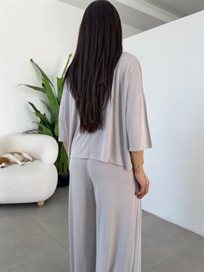 Comfort Taş Modal Düşük Kol T-Shirt