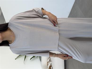 Comfort Taş Modal Düşük Kol T-Shirt