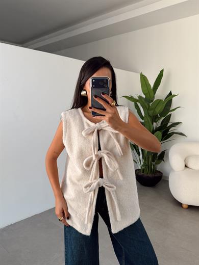 Taş Önden Bağlamalı Yelek