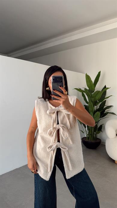 Taş Önden Bağlamalı Yelek