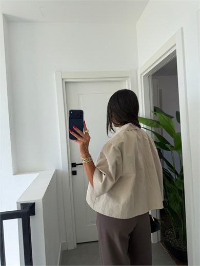 Taş Oversize Crop Ceket