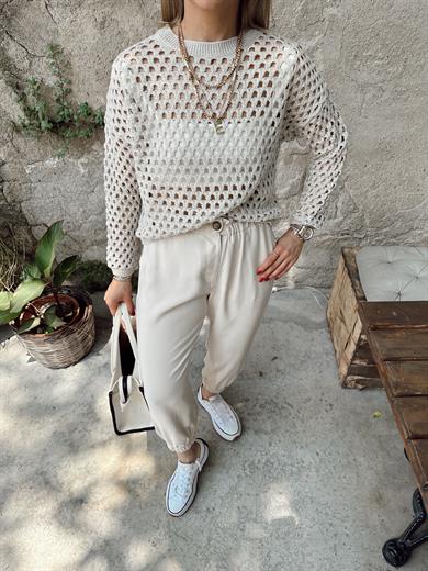 Taş Paçası Lastikli Pantolon