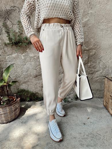 Taş Paçası Lastikli Pantolon