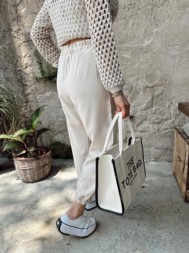 Taş Paçası Lastikli Pantolon