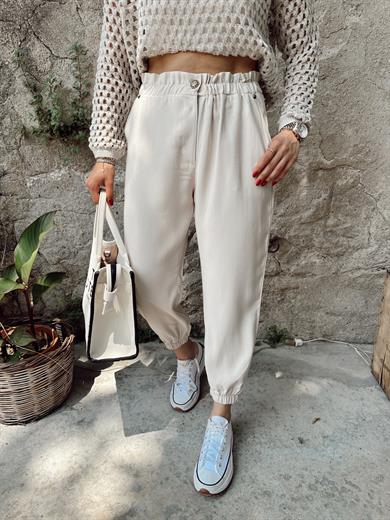 Taş Paçası Lastikli Pantolon