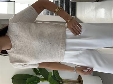 Taş Taş Detaylı Triko Kazak