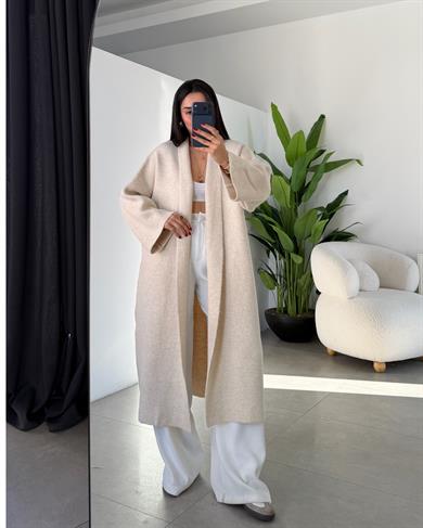 Taş Uzun Salaş Maxi Triko Hırka