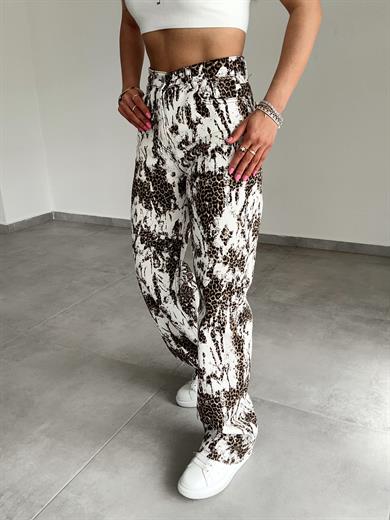 Tasarım Leopar Palazzo Pantolon