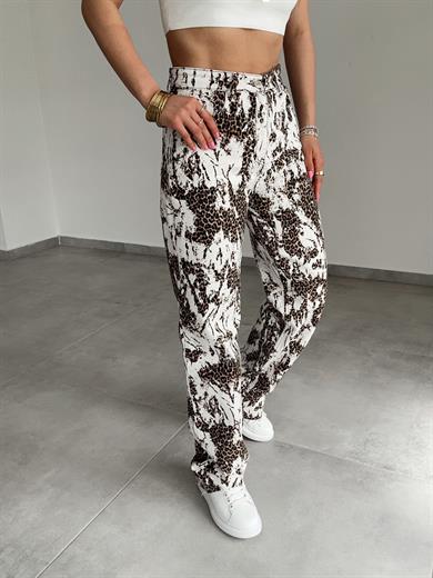 Tasarım Leopar Palazzo Pantolon