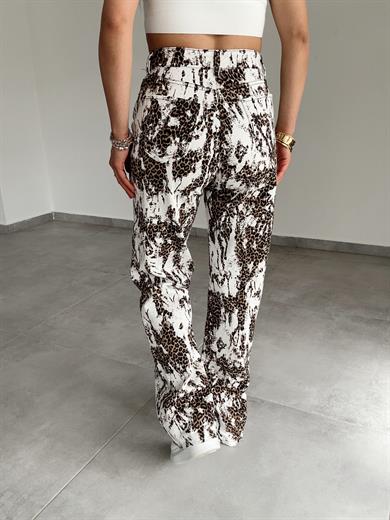 Tasarım Leopar Palazzo Pantolon