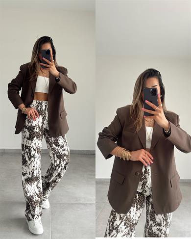 Tasarım Leopar Palazzo Pantolon