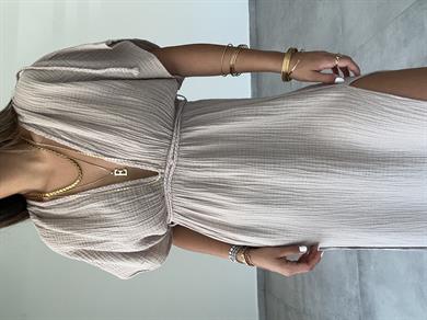 Truva Açık Vizon Müslin Elbise