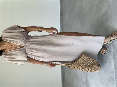 Truva Açık Vizon Müslin Elbise