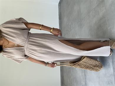 Truva Açık Vizon Müslin Elbise