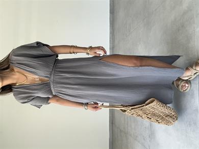 Truva Antrasit Müslin Elbise