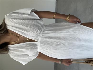 Truva Ekru Müslin Elbise